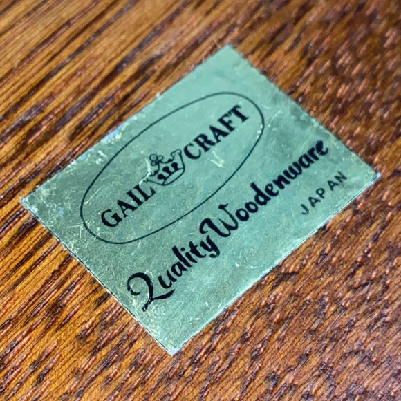 Vintage Gail Craft Quality Woodenware Fruit & Cheese Board w Attached Knife EUC - Picture 10 of 10